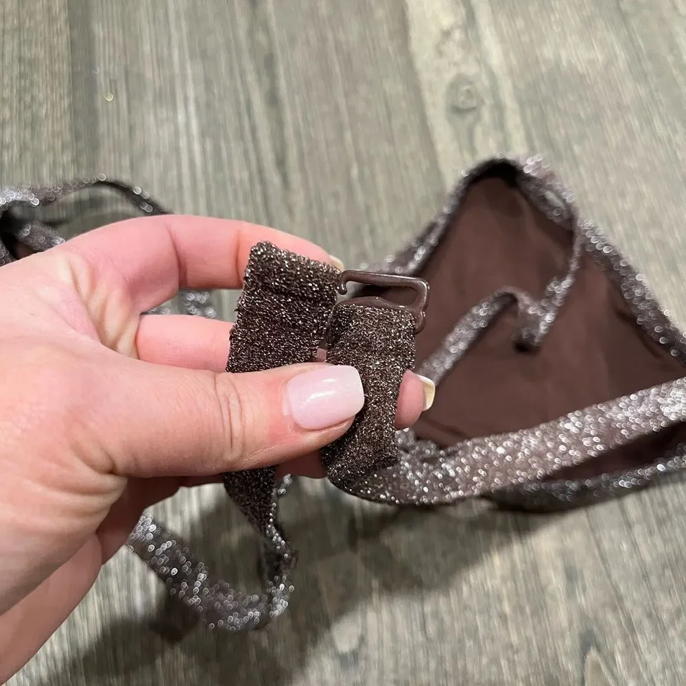 NWT Skims Gliter Swim Triangle Bikini Top Adjustable Straps Lined Cocoa Size 4X